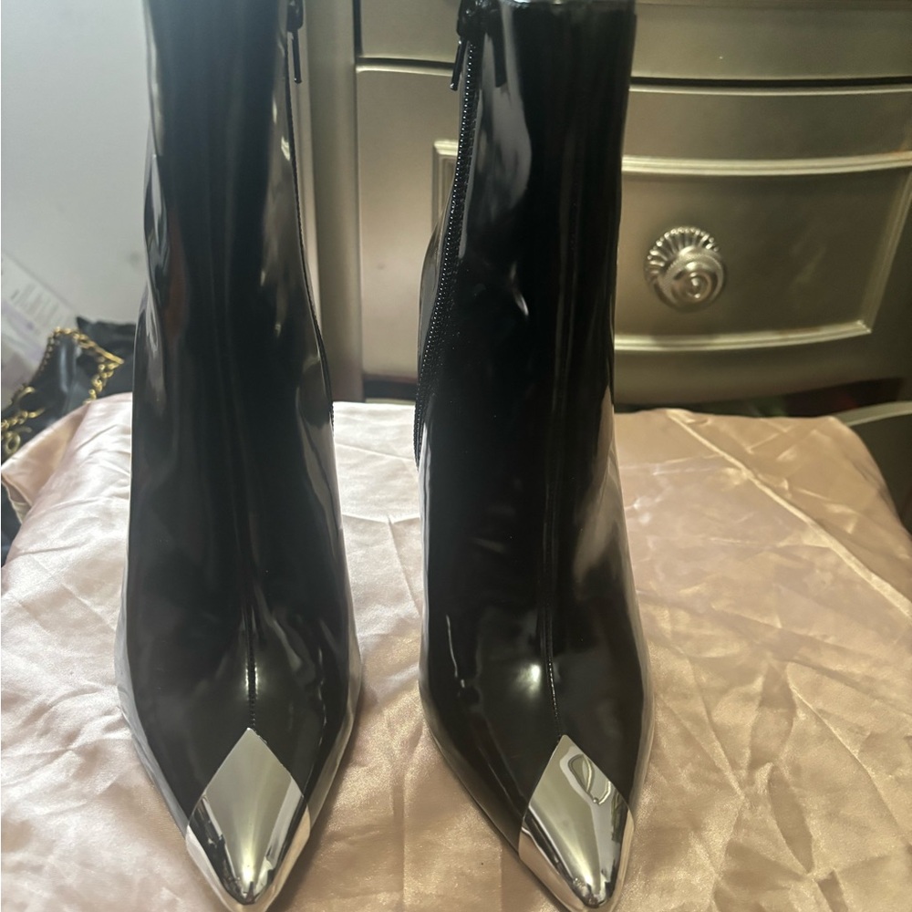 Black and Silver Women's Ankle Boots